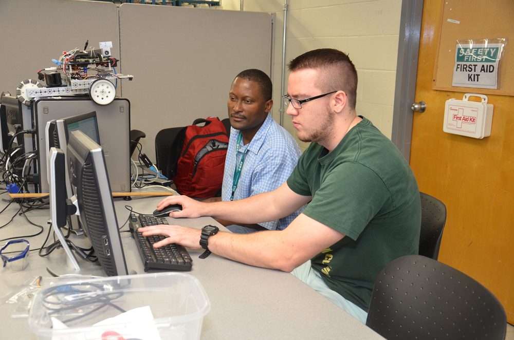 Students at a computer