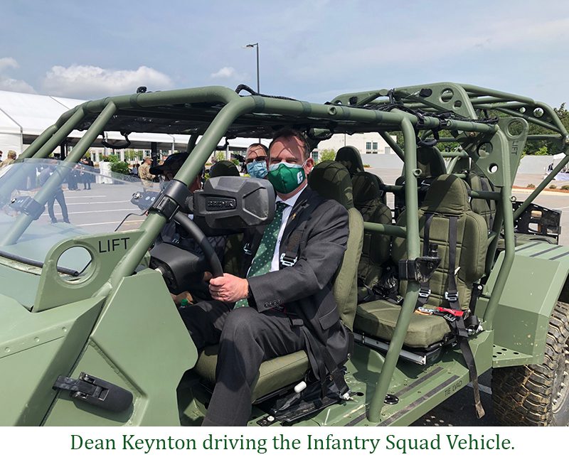 Dean Keynton driving the Infantry Squad Vehicle