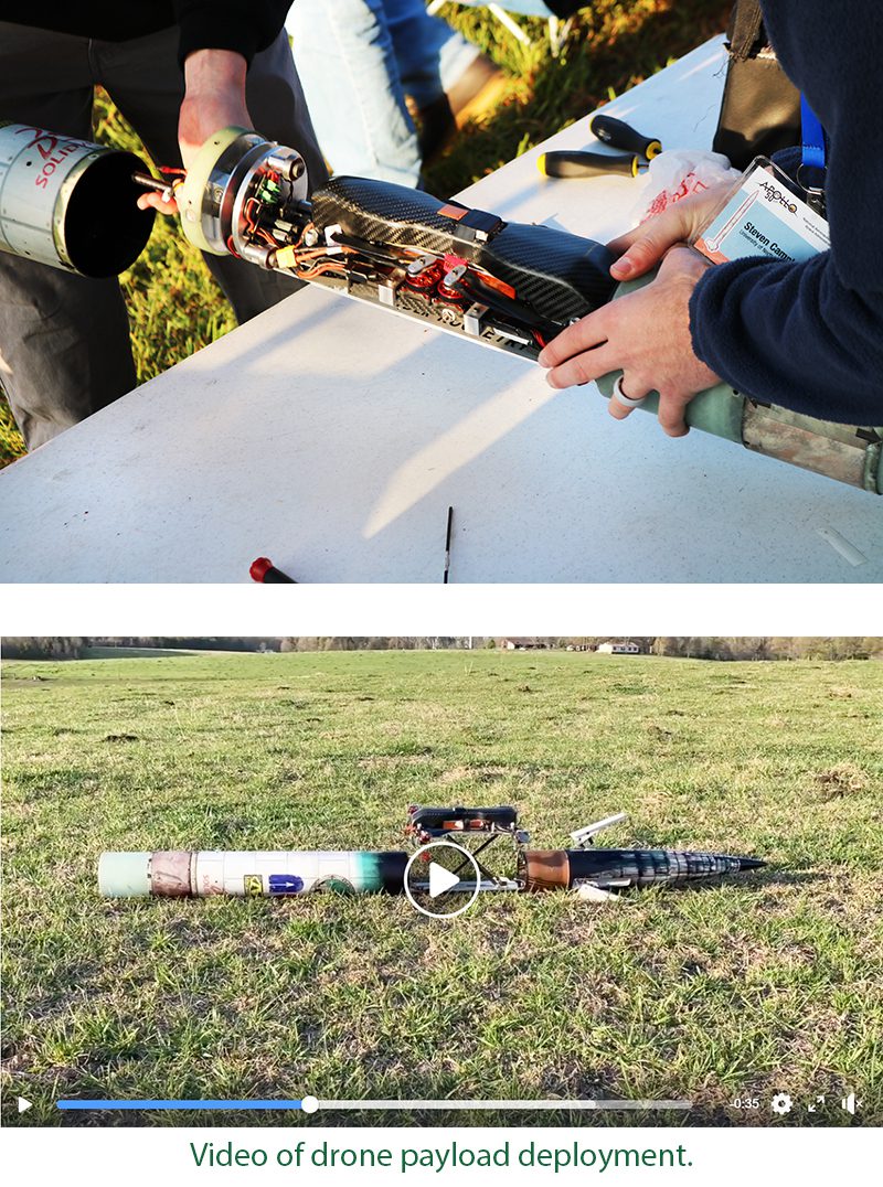 49er Rocketry Team members preparing for payload deployment