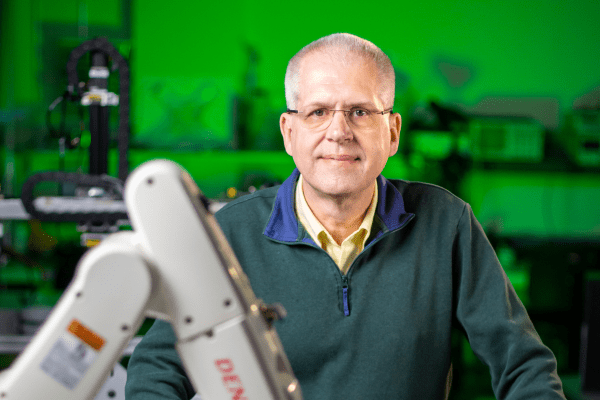 Image shows Charlotte Engineering professor Aidan Browne in a laboratory