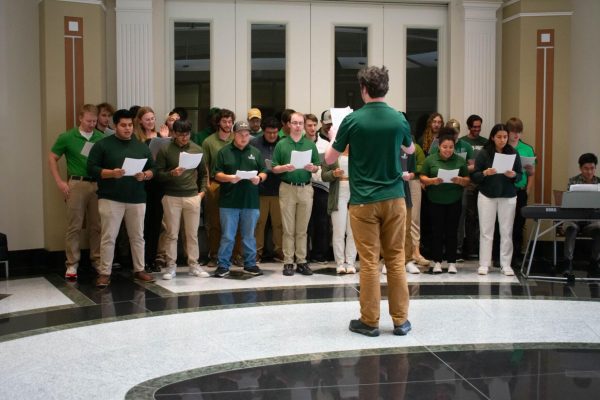 Sophomore design (CEGR 2154) for civil engineers perform two songs in German and Japanese at their second-ever concert