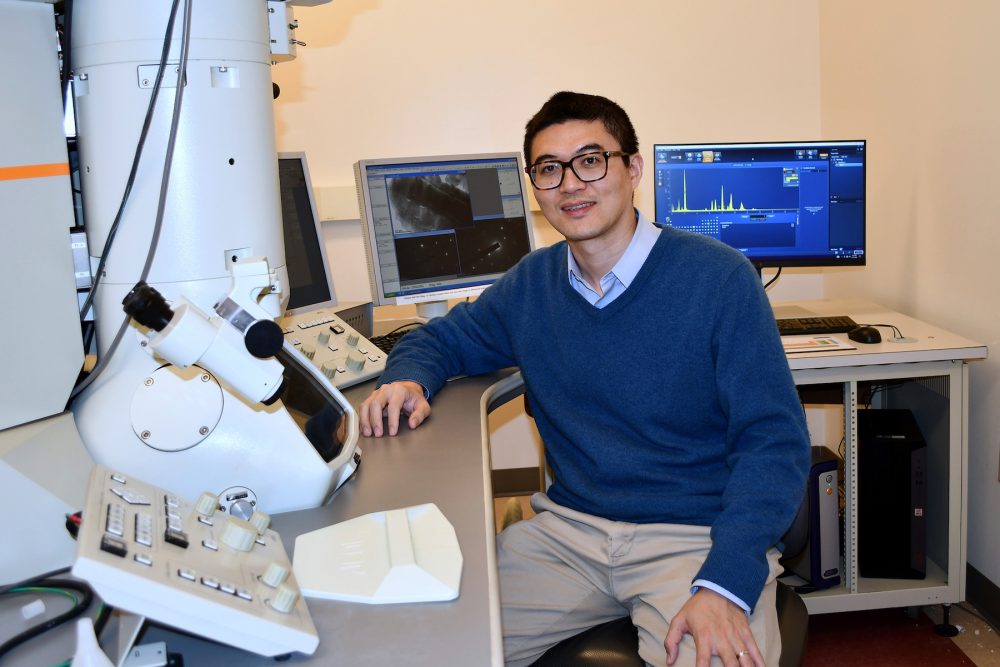 Youxing Chen in the lab where he studies metallic nanostructure