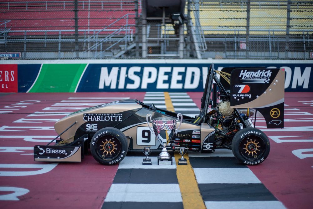 49ers Racing race car pictured with trophies